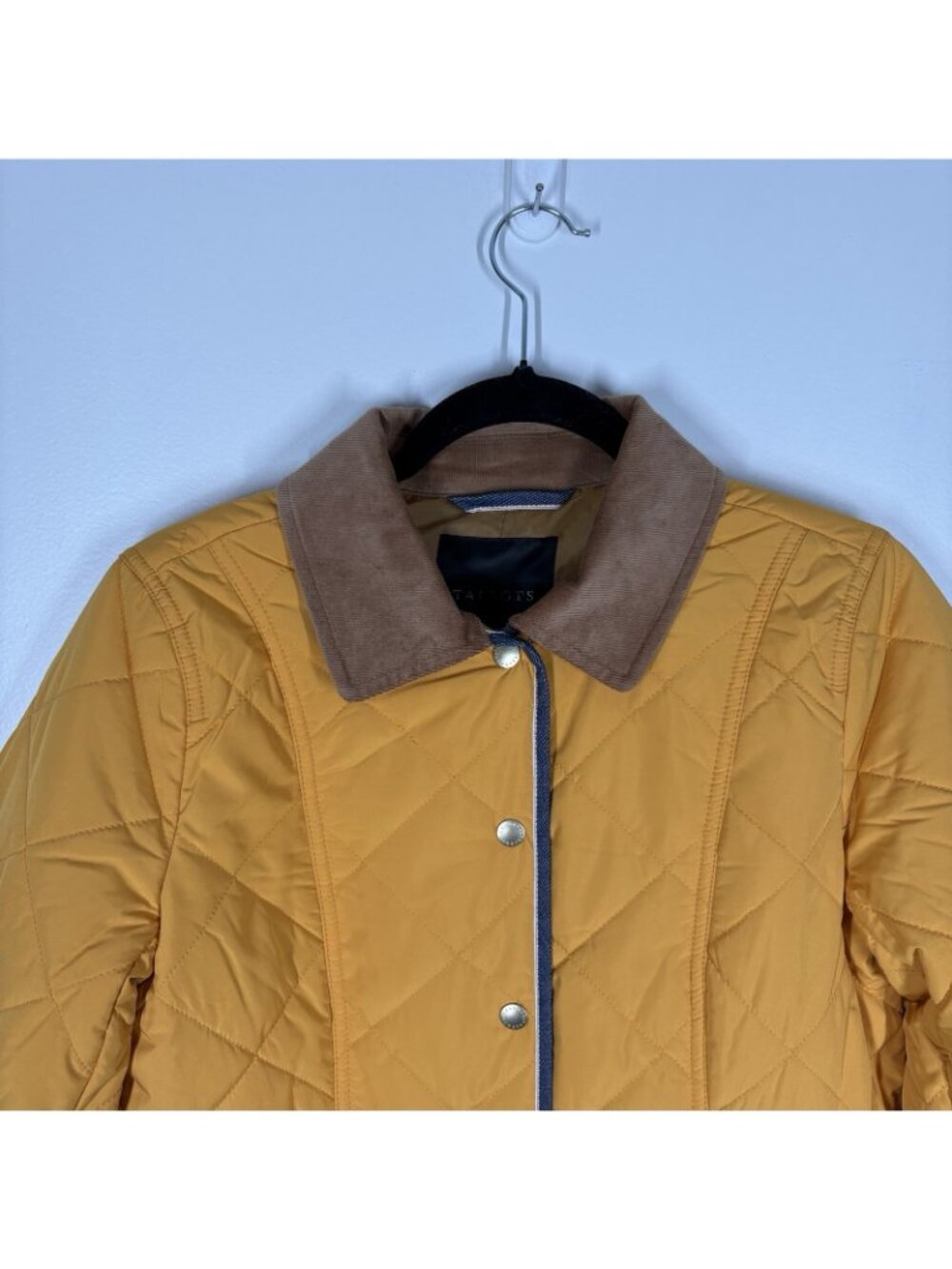 Talbots Women XS Mustard Yellow Corduroy Collar Quilted Barn Jacket NWOT - Picture 4 of 10